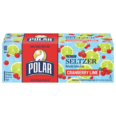 Polar Seltzer Cranberry Lime 10-7.5fz - 10-7.5 FZ - Image 1