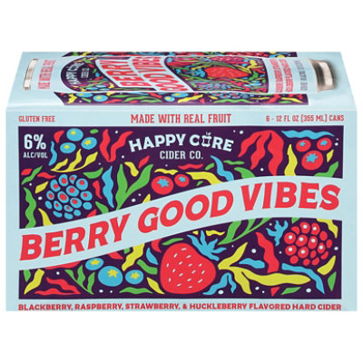 Happy Core Berry Good Vibes Hard Cider 6-12 Fl Oz In Cans - 6-12 FZ - Image 1