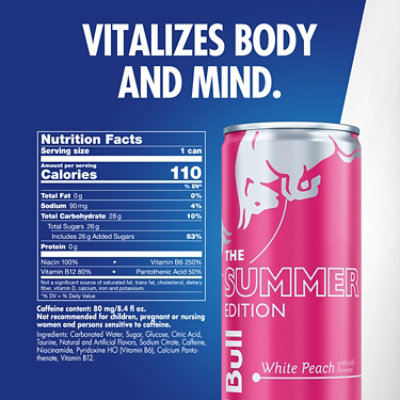 Red Bull Summer Edition White Peach Energy Drink In Can - 8.4 Fl. Oz. - Image 2