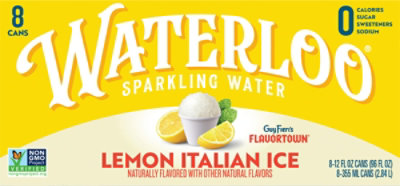 Waterloo Lemon Italian Ice Sparking Water - 8 - 12 Fl. Oz. - Image 5