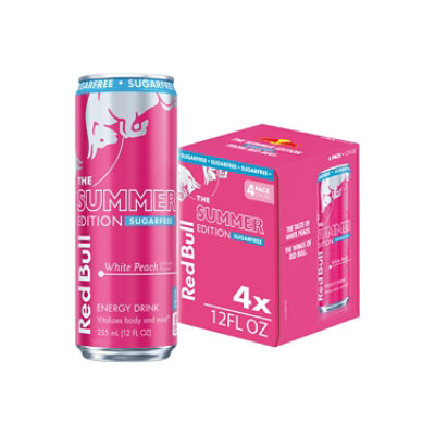 Red Bull Summer Edition White Peach Sugarfree Energy Drink In Cans - 4-12 Fl. Oz. - Image 1