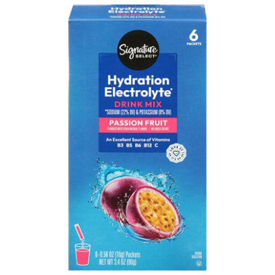 Signature Select Passion Fruit Hydration Electrolyte Drink Mix 6 Ct - 6 CT - Image 1