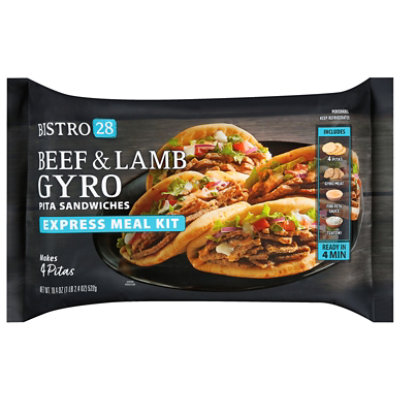 Bistro 28 Beef & Lamb Gyro Pita Sandwiches Express Meal Kit - 18.4 OZ - Image 1