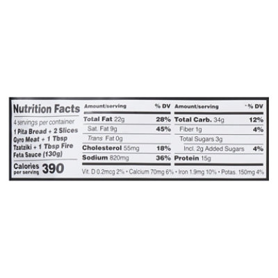 Bistro 28 Beef & Lamb Gyro Pita Sandwiches Express Meal Kit - 18.4 OZ - Image 3