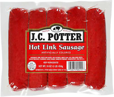 Jc Potter Sausage Hot Links - 16 OZ - Image 1