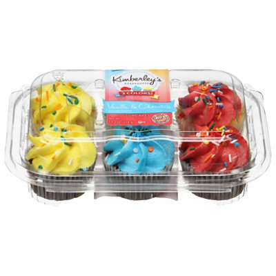 Kimberlys Bakeshopee Everyday 3 Color Assorted Cupcakes 6 Count - 11.2 OZ - Image 1