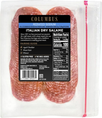 Columbus Reduced Sodium Italian Dry Salame Pillow Pack - 10 OZ - Image 5