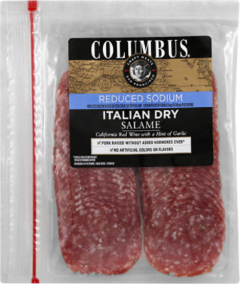 Columbus Reduced Sodium Italian Dry Salame Pillow Pack - 10 OZ - Image 1
