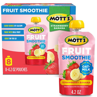 Mott’s Fruit Smoothie Strawberry Banana pouches - 8 - 4.2 oz - Image 1
