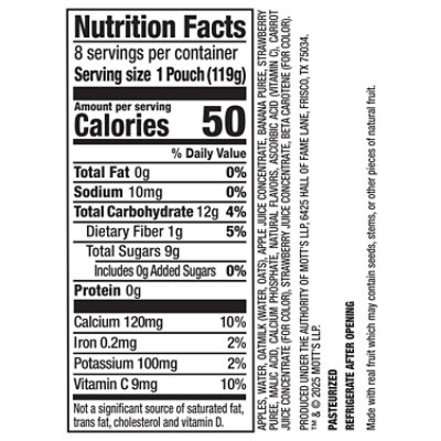 Mott’s Fruit Smoothie Strawberry Banana pouches - 8 - 4.2 oz - Image 4