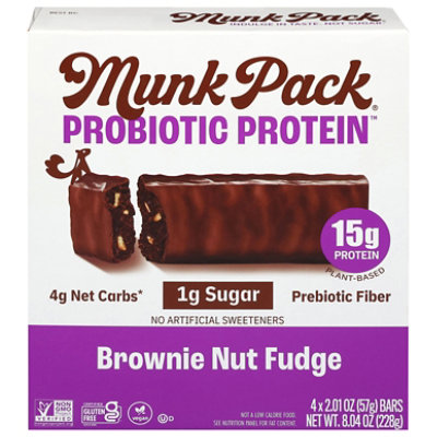 Munk Pack Protein Bar Browni Nut Fudge 4pk - 8.04 OZ - Image 2