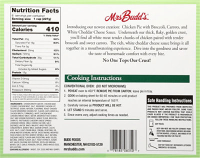 Mrs. Budd's Chicken Pie W/broccoli & White Cheddar Sauce 40 Oz - 40 OZ - Image 5