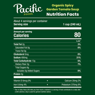 Pacific Foods Soup Spicy Garden Tomato - 32 FZ - Image 4