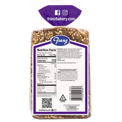 Franz Multigrain With Flax Seed & Quinoa Widepan Bread - 24 OZ - Image 3