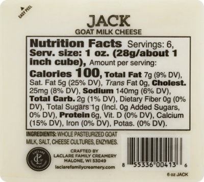 Laclare Farms Cheese Goat Jack - 6 OZ - Image 6