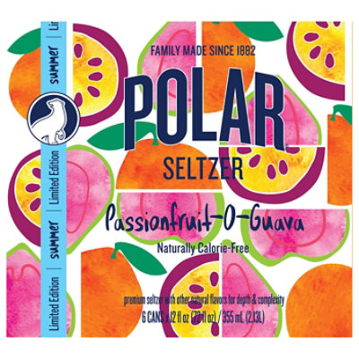 Polar Seltzer Passionfruit O Guava - 6-12 Oz - Image 1