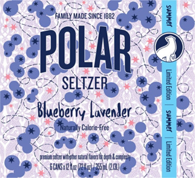 Polar Seltzer Blueberry Lavender - 6-12 Oz - Image 5