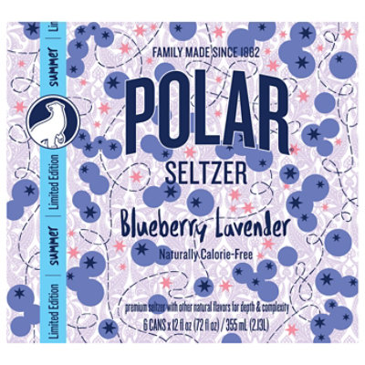 Polar Seltzer Blueberry Lavender - 6-12 Oz - Image 1