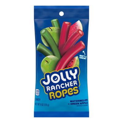 Jolly Rancher Ropes Green Apple & Watermelon Flavored Candy Peg Bag - 6 OZ - Image 1