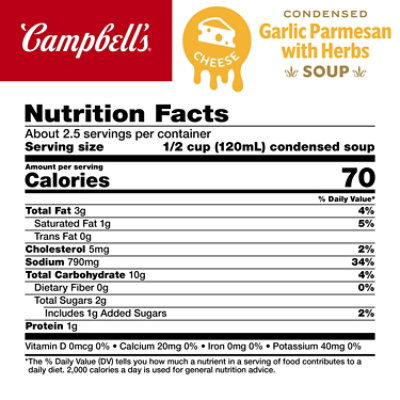 Campbell's Condensed Garlic Parmesan Cheese Soup With Herbs - 10.5 Oz - Image 4
