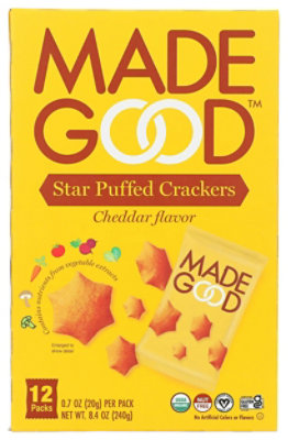 MADEGOOD Cracker Star Puff Cheddar 8.4 oz (Pack of 4) - Image 1
