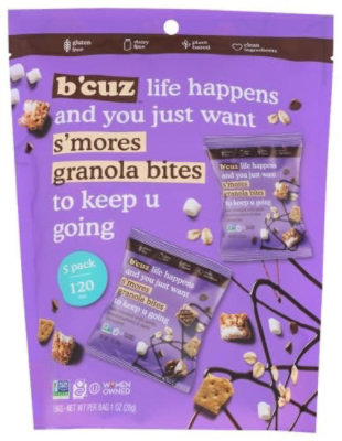 BCUZ Snacks Granola Bites S'mores 5 oz (Pack of 6) - Image 1