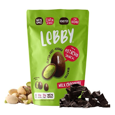 Lebby Snacks Milk Chocolate Covered Pistachios 3.1 oz (Pack of 6) - Image 1