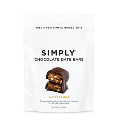Simply Bar Chocolate Date Salted Peanut 4.5 oz (Pack of 6) - Image 1