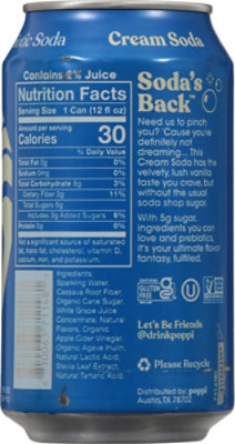 Poppi Prebiotic Cream Soda 12fz - 12 FZ - Image 5