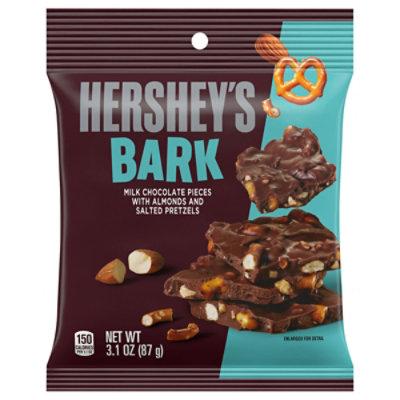 Hersheys Bark Chocolate Candy Pieces With Salted Peanuts & Pretzels Peg Bag - 3.1 OZ