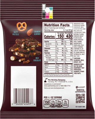 Hersheys Bark Chocolate Candy Pieces With Salted Peanuts & Pretzels Peg Bag - 3.1 OZ - Image 6
