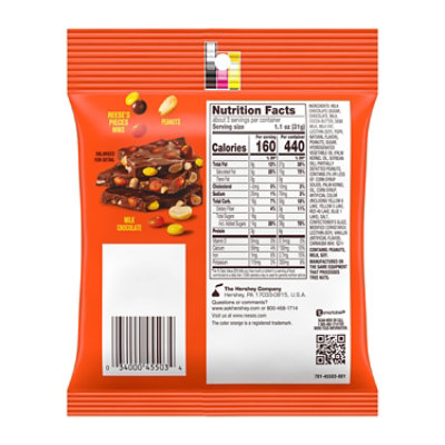 Reeses Pieces Bark Chocolate Candy Pieces With Salted Peanuts - 3.1 OZ - Image 2