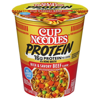 Nissin Cup Noodles Protein Rich & Savory Beef 2.54 Oz - 2.54 OZ - Image 1