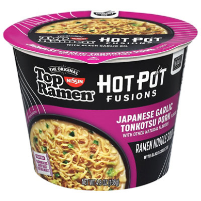 Nissin Top Ramen Hot Pot Fusions Japanese Tonkotsu Garlic Pork - 4.8 OZ - Image 1