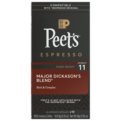 Peet's Coffee, Major Dickason's Dark Roast Capsules - 10ct Capsules - 10 CT - Image 2