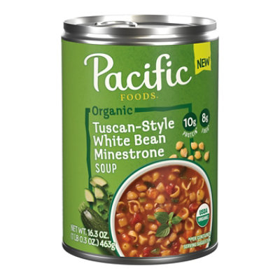 Pacific Foods Organic Tuscan-style White Bean Minestrone Soup - 16.3 OZ
