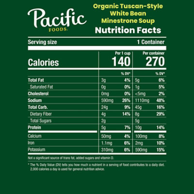 Pacific Foods Organic Tuscan-style White Bean Minestrone Soup - 16.3 OZ - Image 4
