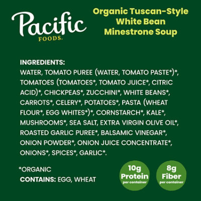 Pacific Foods Organic Tuscan-style White Bean Minestrone Soup - 16.3 OZ - Image 5