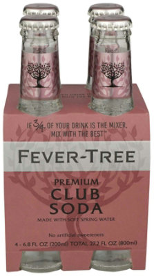 Fever Tree Spring Club Soda - 6.8 Fluid Ounce - 4 per pack (6 Packs Total) - Image 1