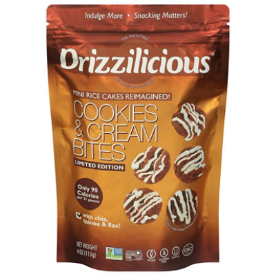 Drizzilicious Rice Cake Mini - Cookie & Cream - 6 Packs Total (4 oz Per Pack) - Image 1