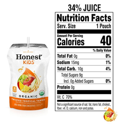 Honest Kids Juice Drink Orange Twisted Tropical Tango Organic - 6.75 Fl. Oz, 8 per Pack (4 Packs Total) - Image 3
