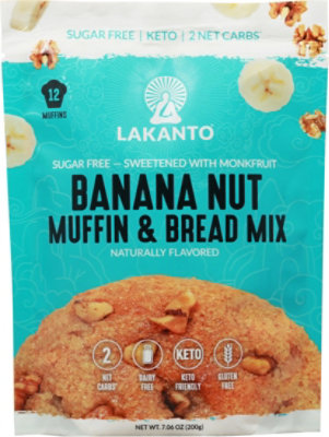Lakanto Banana Nut Muffin  Bread Mix, 6.77 oz (192 g) - Image 1