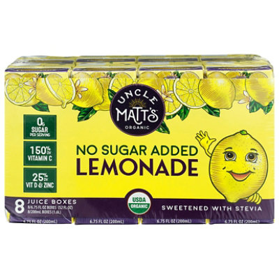 Uncle Matts Organic  54 fl oz Organic No Sugar Added Lemonade Juice Box - 8 per Pack - Pack of 4 - Image 1
