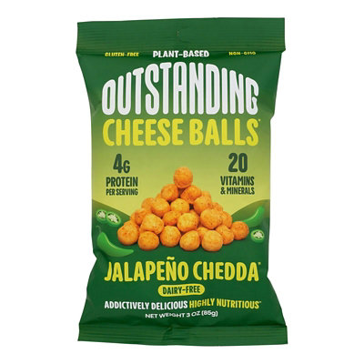 Outstanding Foods - Cheese Balls Jalapeno Chedda Gluten Free - 3 oz (Pack of 8) - Image 1