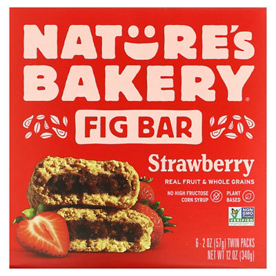 Natures Bakery Fig Bar, Strawberry, 6 Twin Packs, 2 oz (57 g) Each - Image 1