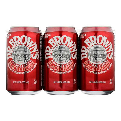 Dr. Brown - Soda Black Cherry - 12 fl. Oz, 6 Per Pack (4 Packs Total) - Image 1