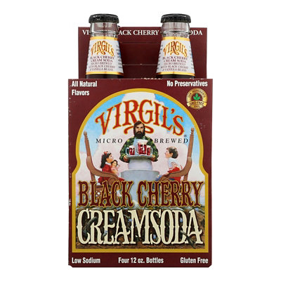 Virgil's Rootbeer Cream Soda - Black Cherry - 12 Fl oz. (Pack of 6) - Image 1