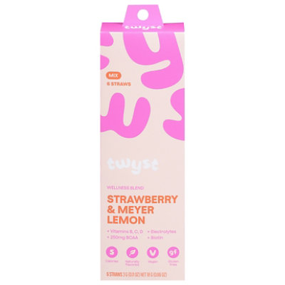 Twyst Wellness Powder Blend Straw Strawberry Meyer Lemon 6ct Box - 6-3 GR - Image 1