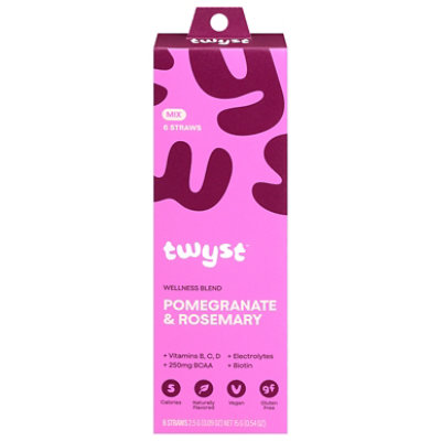 Twyst Wellness Powder Blend Straw Pomegranate Rosemary 6ct Box - 6-2.5 GR - Image 1