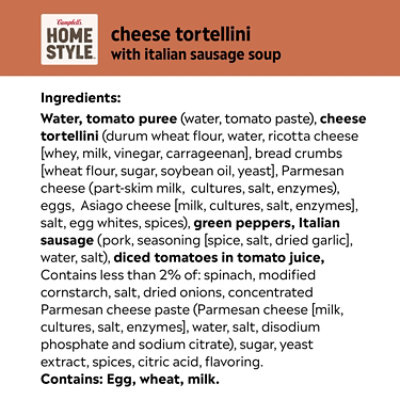 Campbell's Homestyle Soup, Cheese Tortellini With Italian Sausage - 16.3 OZ - Image 4